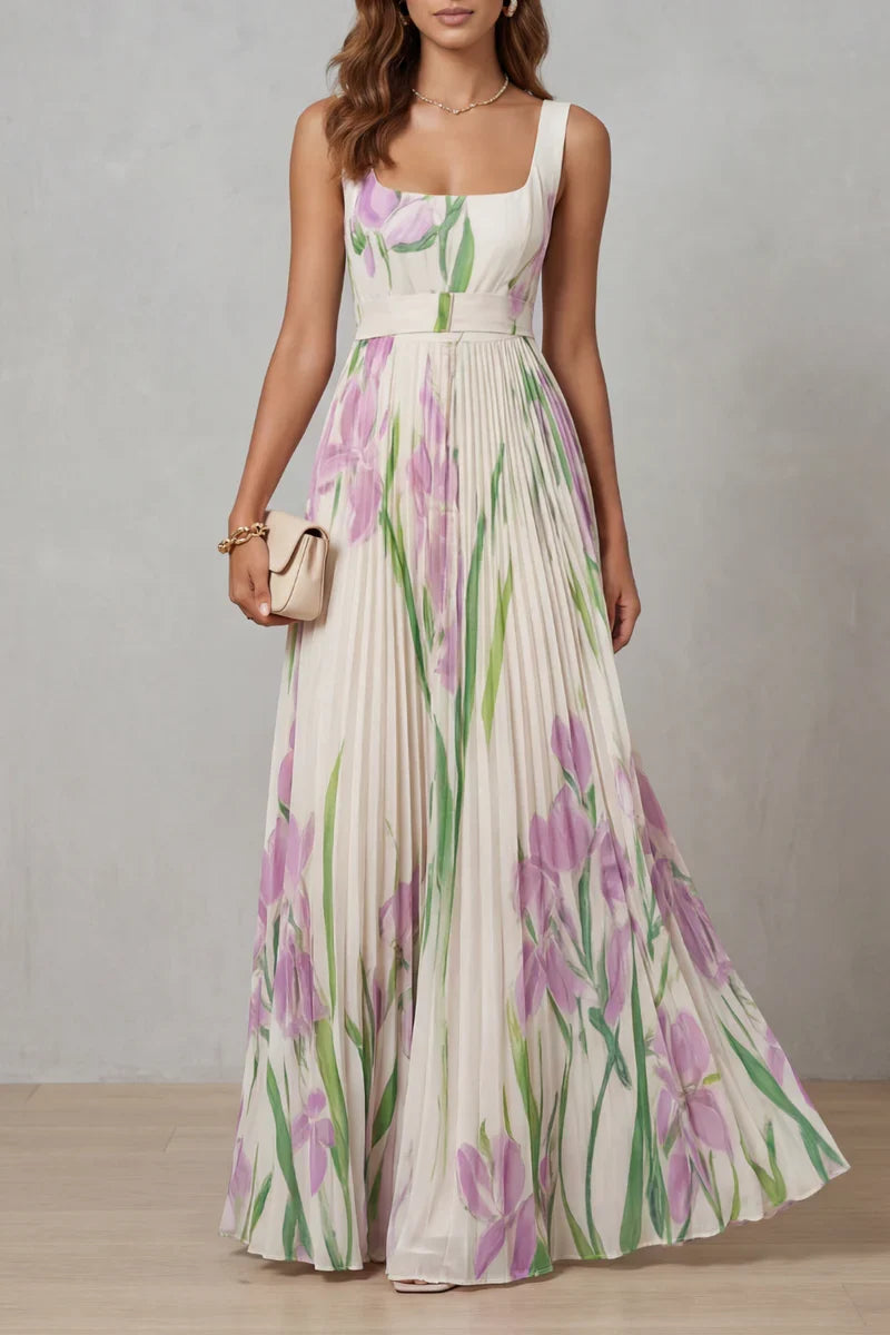 Giulia™ | Vestido Largo Corte A con Estampado Floral