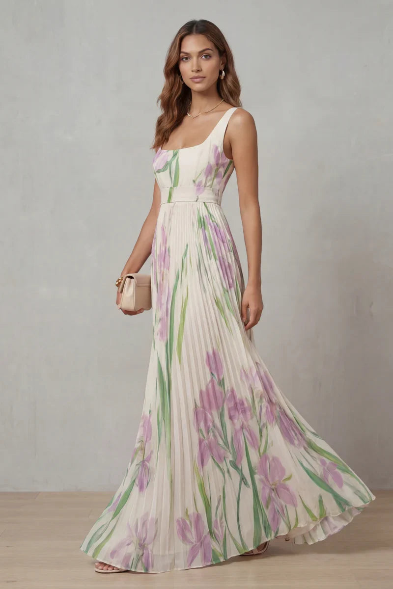 Giulia™ | Vestido Largo Corte A con Estampado Floral