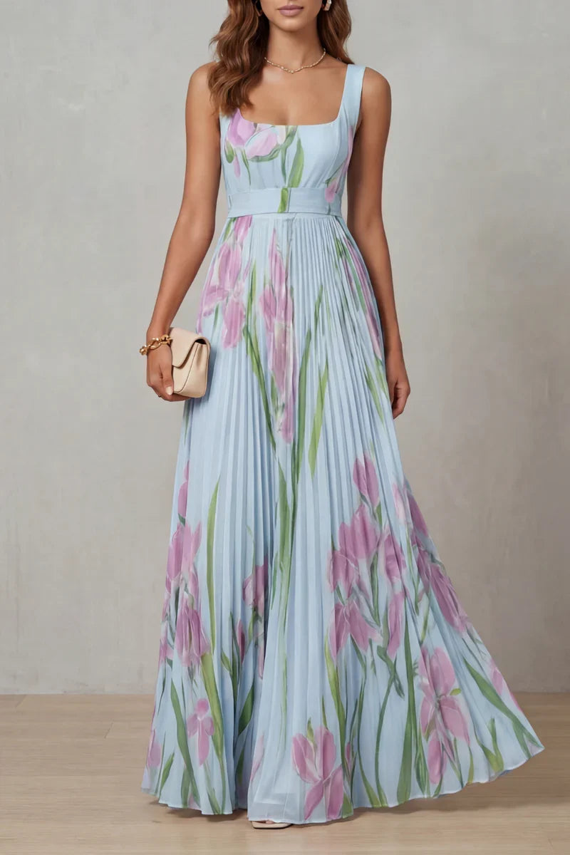 Giulia™ | Vestido Largo Corte A con Estampado Floral