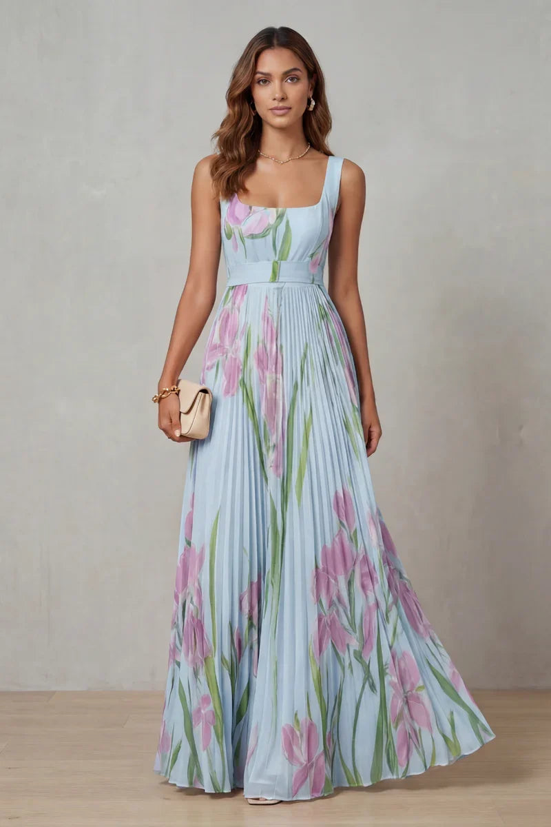 Giulia™ | Vestido Largo Corte A con Estampado Floral