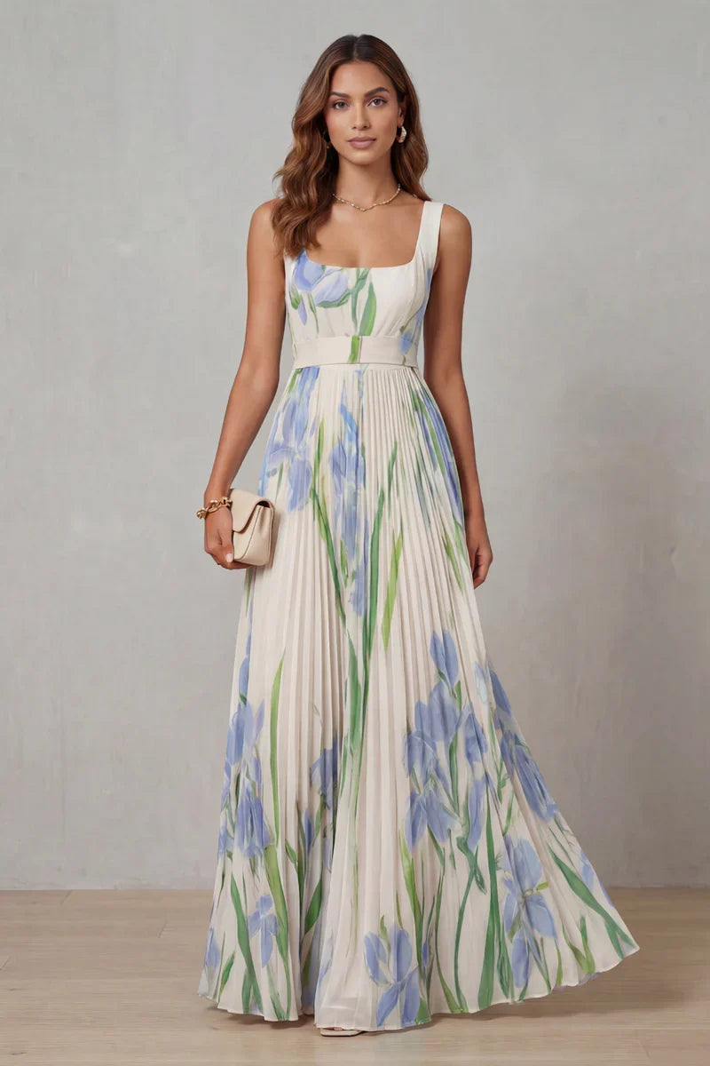 Giulia™ | Vestido Largo Corte A con Estampado Floral