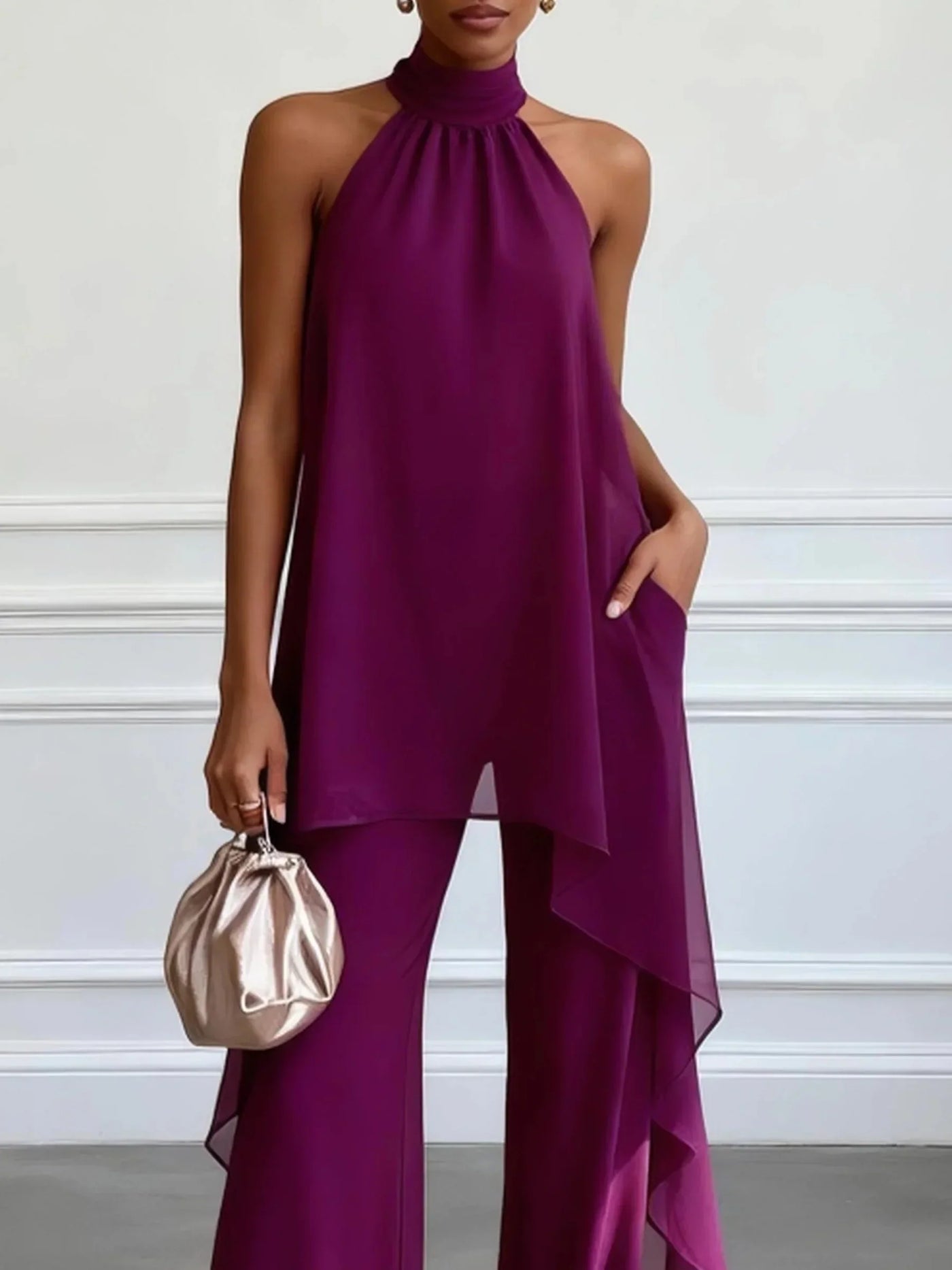 CLARA - Conjunto Elegante de Cuello Halter