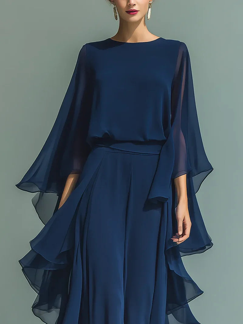 Aurora | Conjunto Elegante de Gasa con Volantes