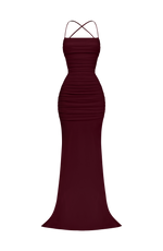 Vestido de gala Zaria - rojo cereza lacado