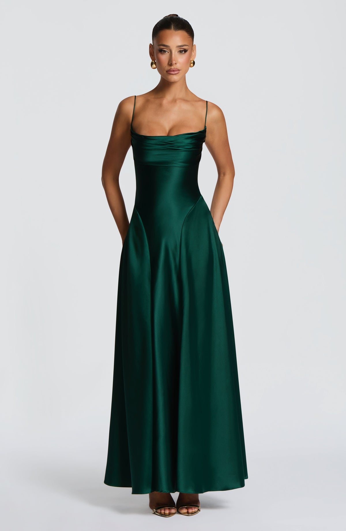 Vestido largo Adelina - verde esmeralda