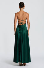 Vestido largo Adelina - verde esmeralda