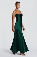 Vestido largo Adelina - verde esmeralda