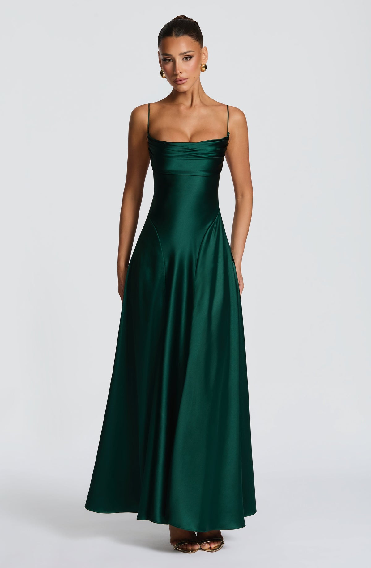Vestido largo Adelina - verde esmeralda