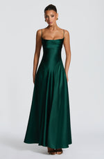 Vestido largo Adelina - verde esmeralda