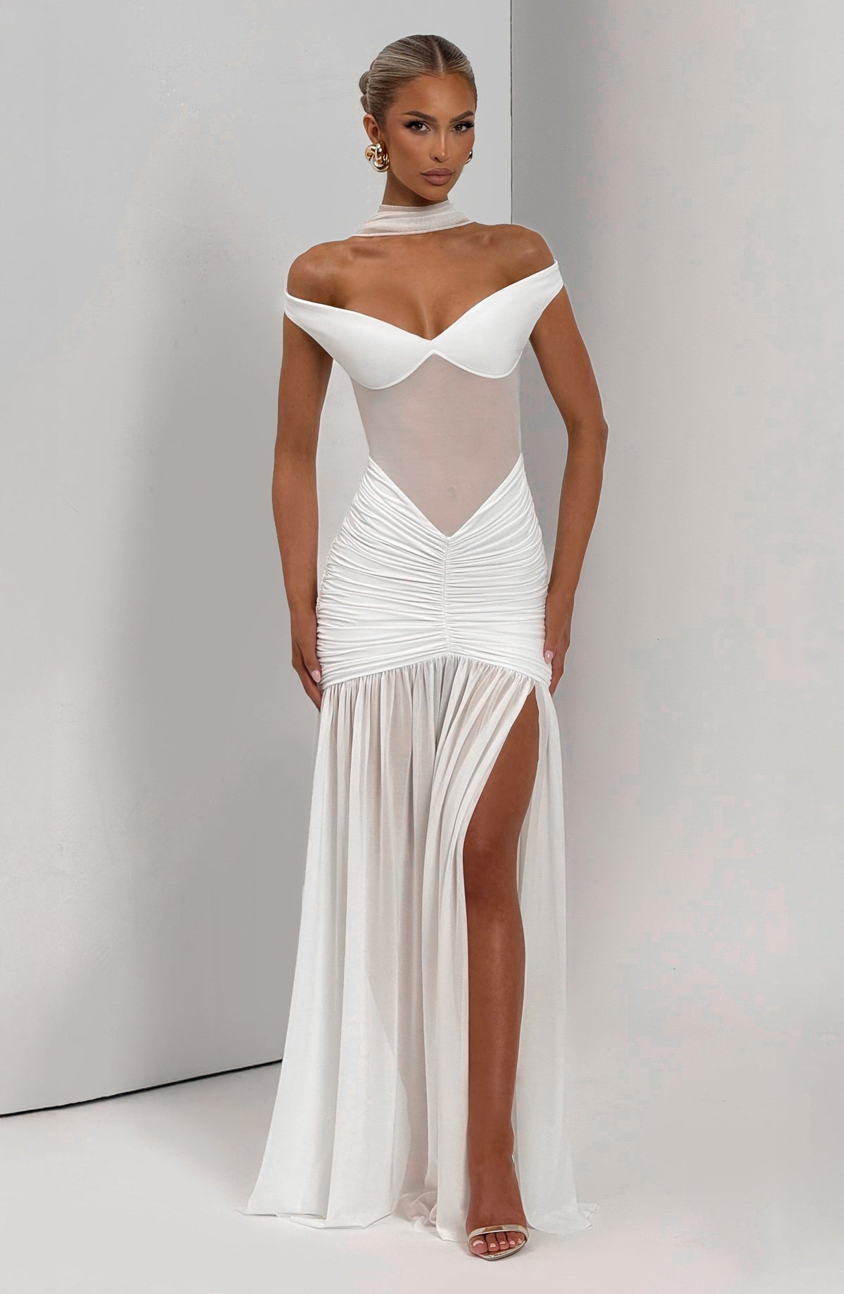Vestido largo Alaia - marfil