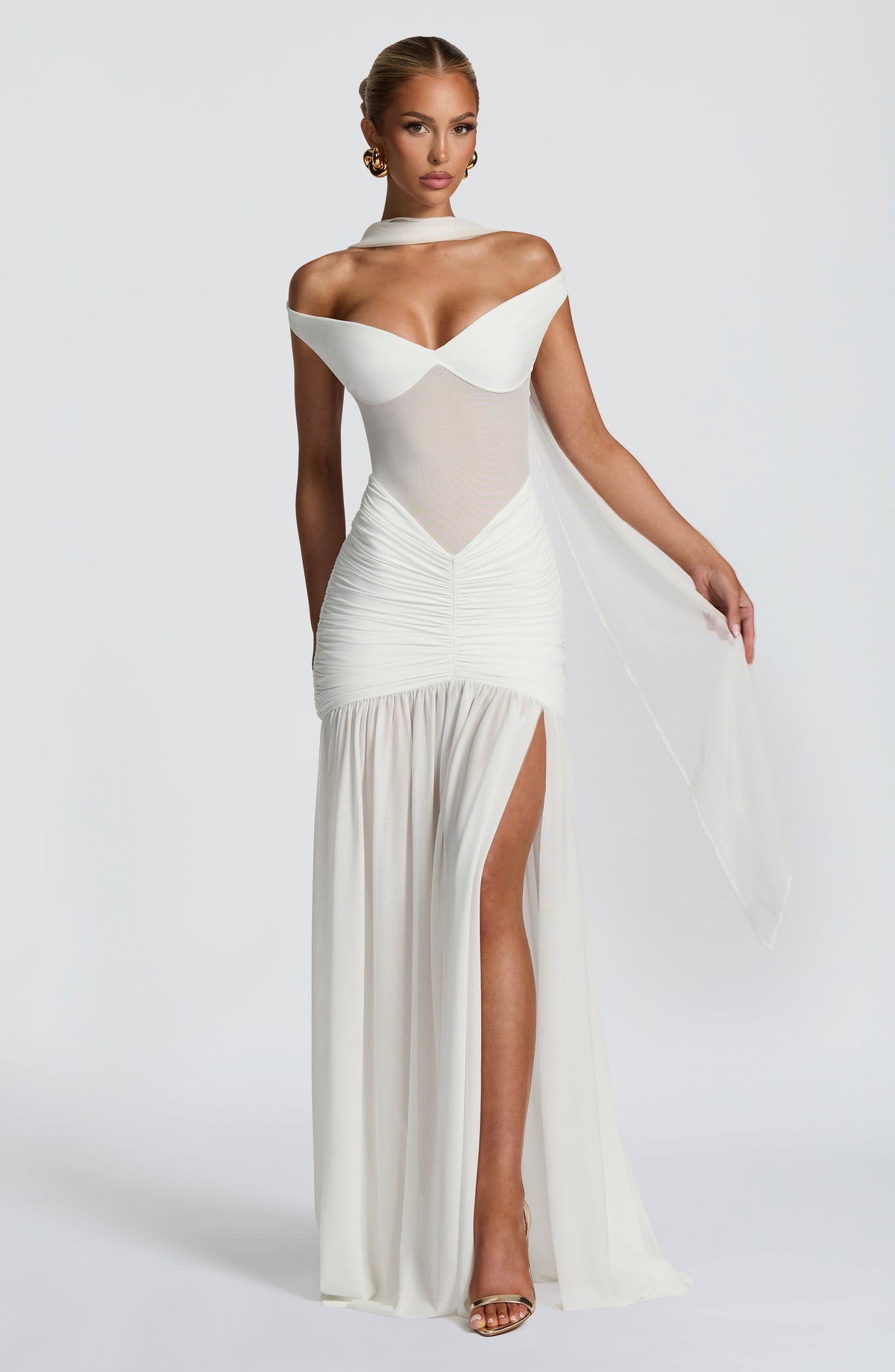 Vestido largo Alaia - marfil