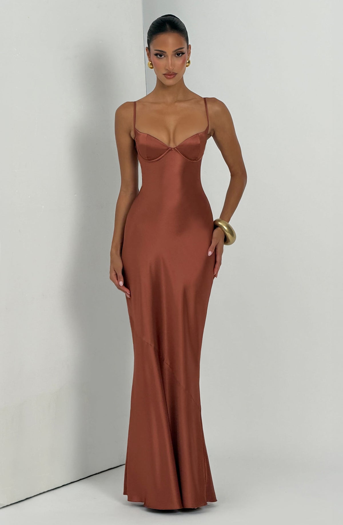 Vestido largo Amorette - óxido