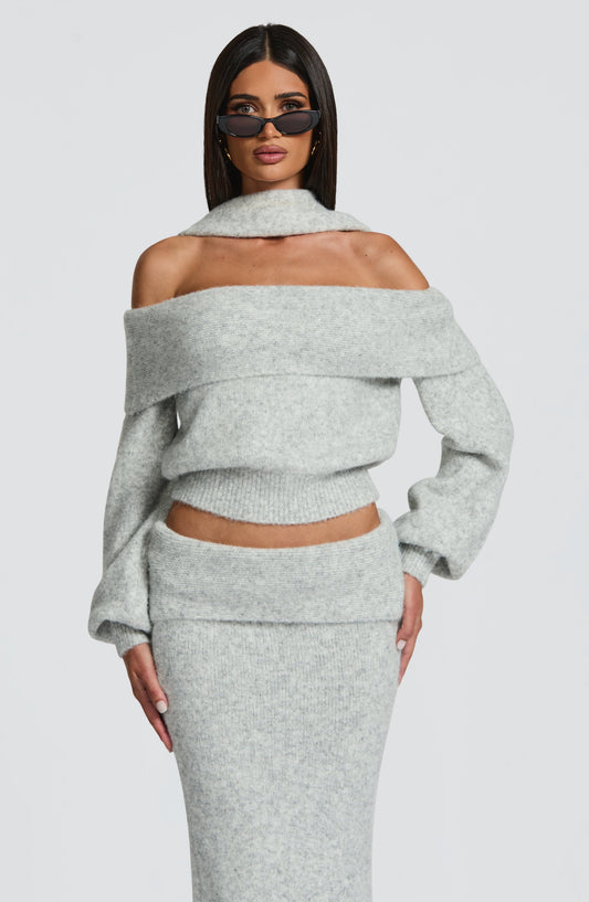 Top Andie - gris claro jaspeado