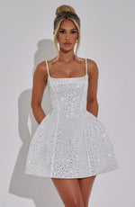 Vestido corto Angelique - marfil