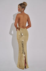 Vestido largo Atari - dorado