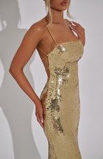Vestido largo Atari - dorado