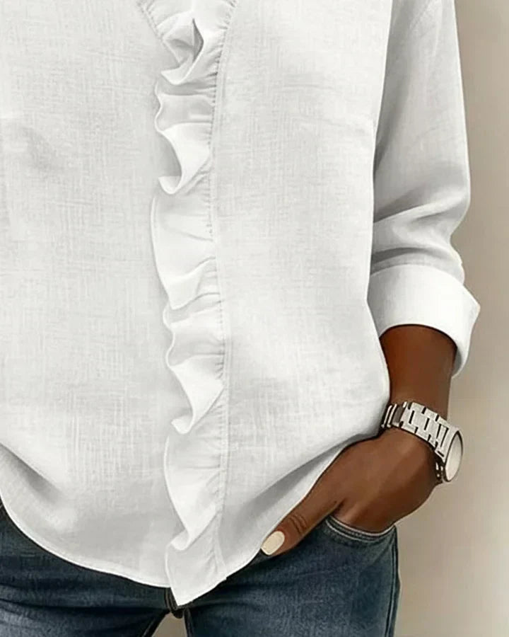 Maria · Blusa con Cuello de Volantes