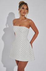 Vestido corto Beatrice - marfil