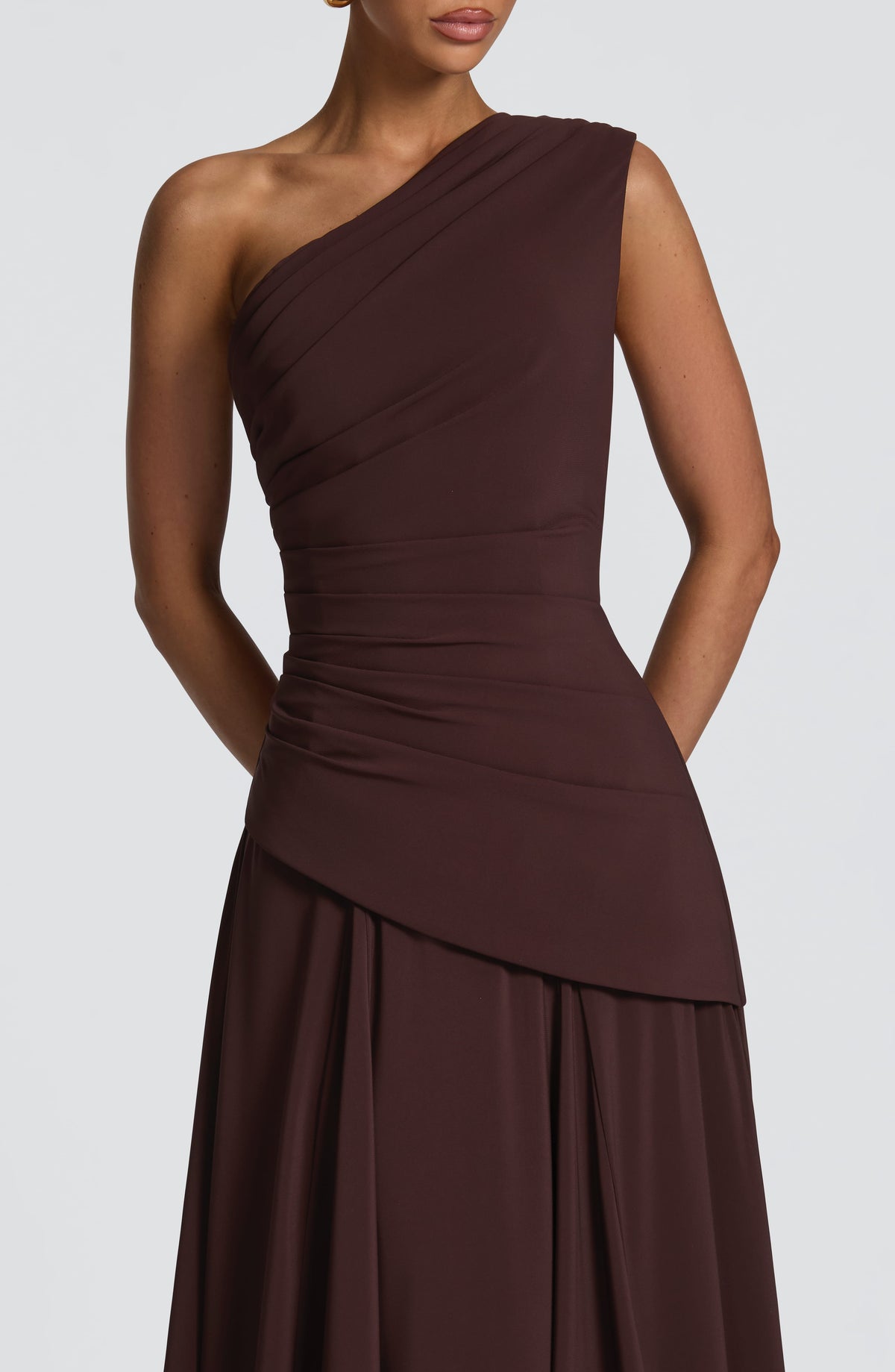 Vestido largo Bianca - marrón ciruela