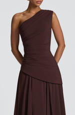 Vestido largo Bianca - marrón ciruela