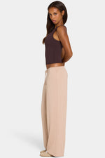 Pantalones ButterCloud™ de Pierna Ancha con Cintura de Lazo en Avena