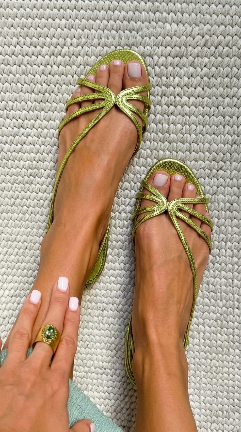 Velora Roma Ginevra – Sandalias Planas Doradas de Elegancia Veraniega para Mujer