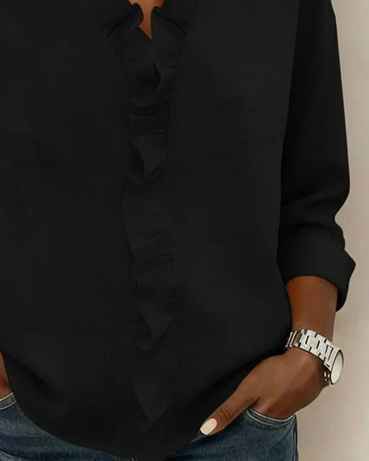 Maria · Blusa con Cuello de Volantes