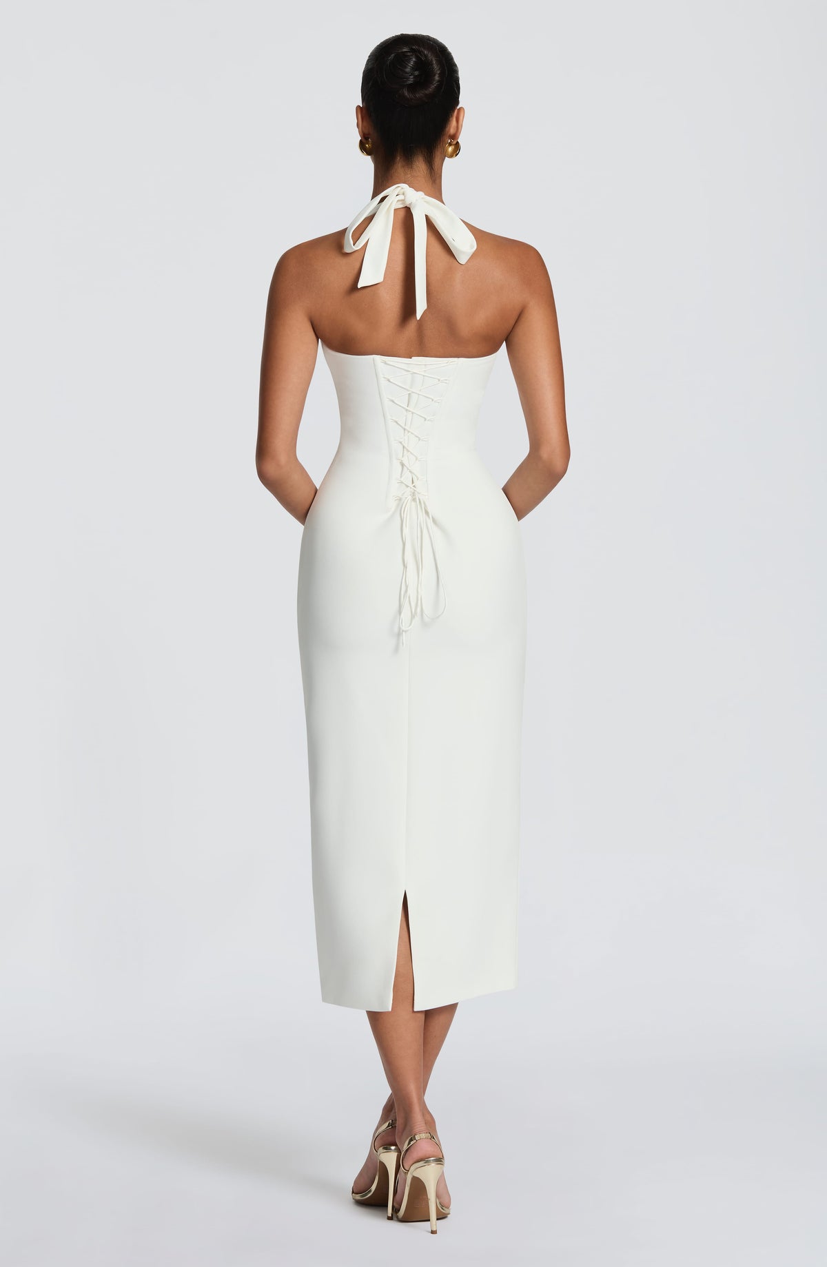 Vestido midi Cassia - marfil