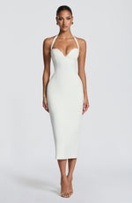 Vestido midi Cassia - marfil