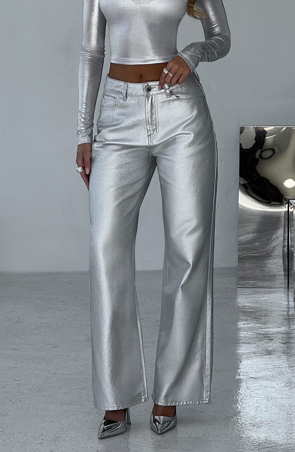 Pantalones Cassidy - plateado