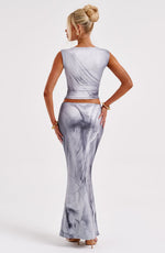Top Charmayne - estampado de siluetas en gris