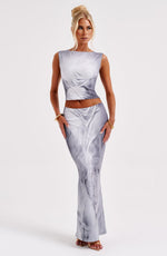 Top Charmayne - estampado de siluetas en gris