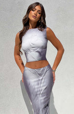Top Charmayne - estampado de siluetas en gris