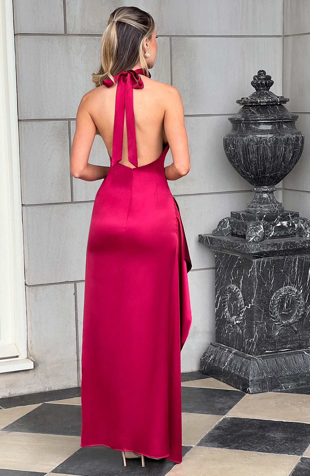 Vestido largo Colette - burdeos