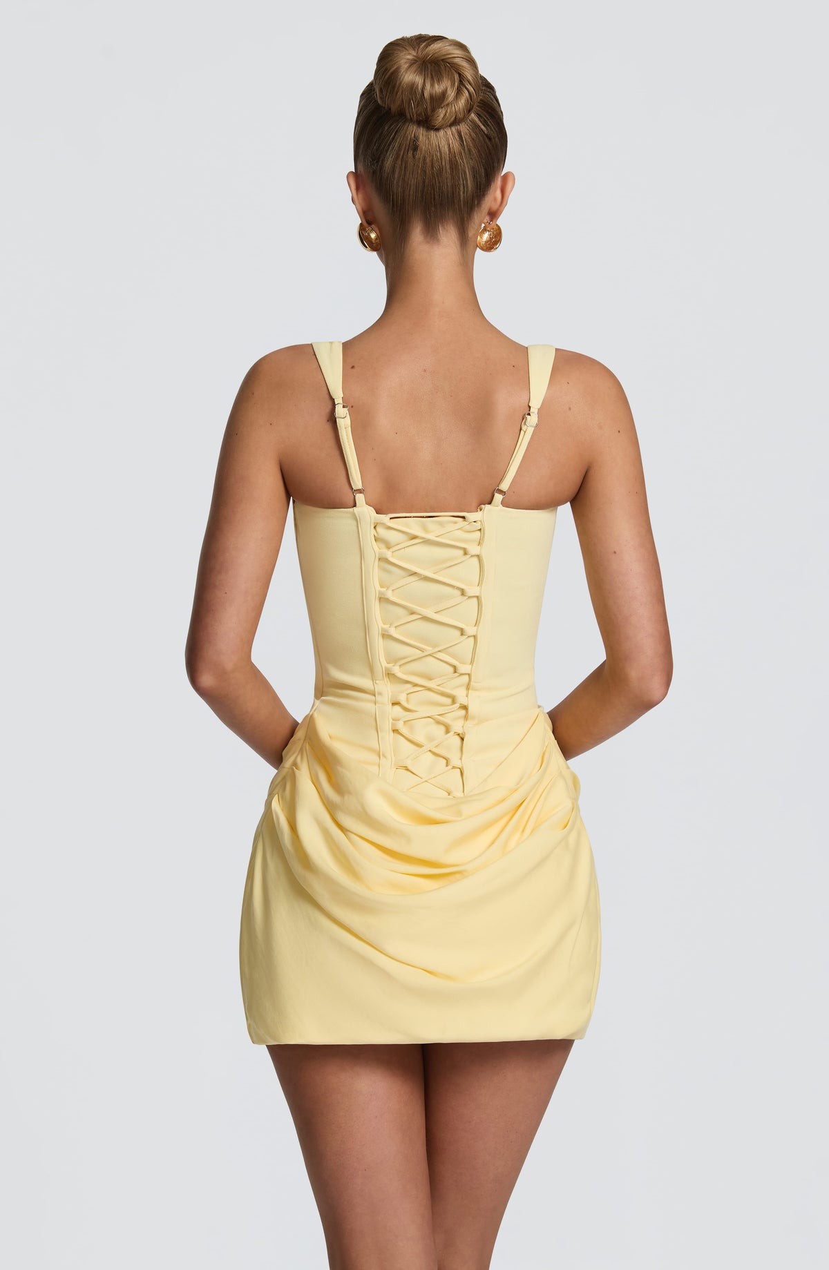 Vestido corto Cornelia - amarillo limón