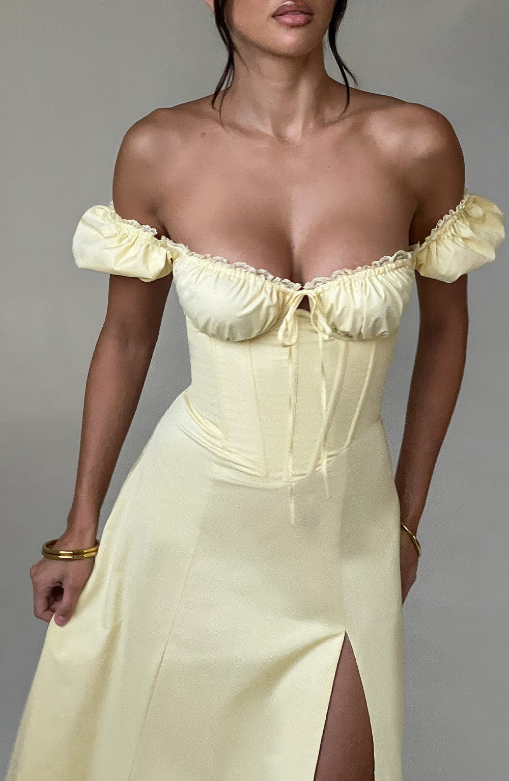 Vestido midi Courtney - amarillo limón
