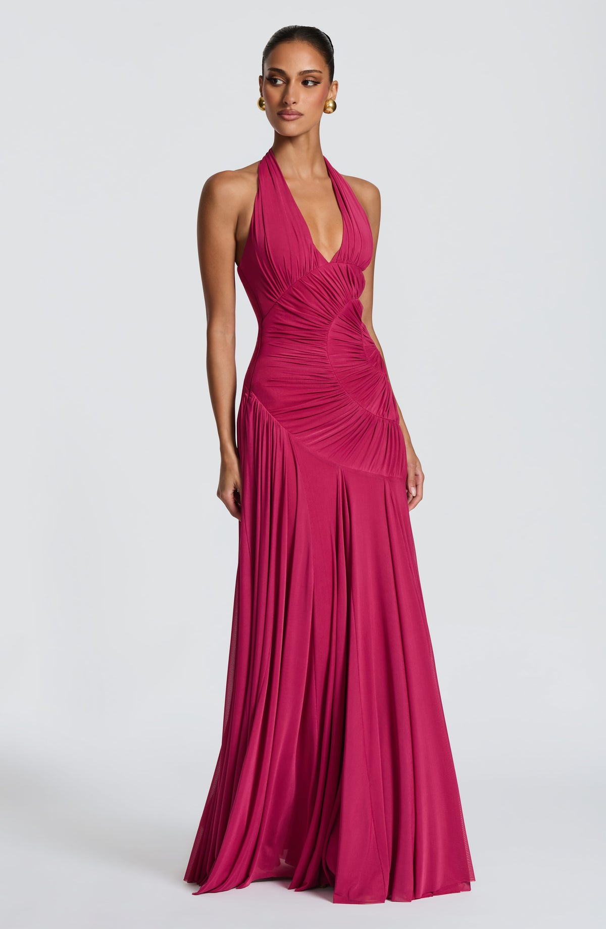 Vestido largo Cova - frambuesa