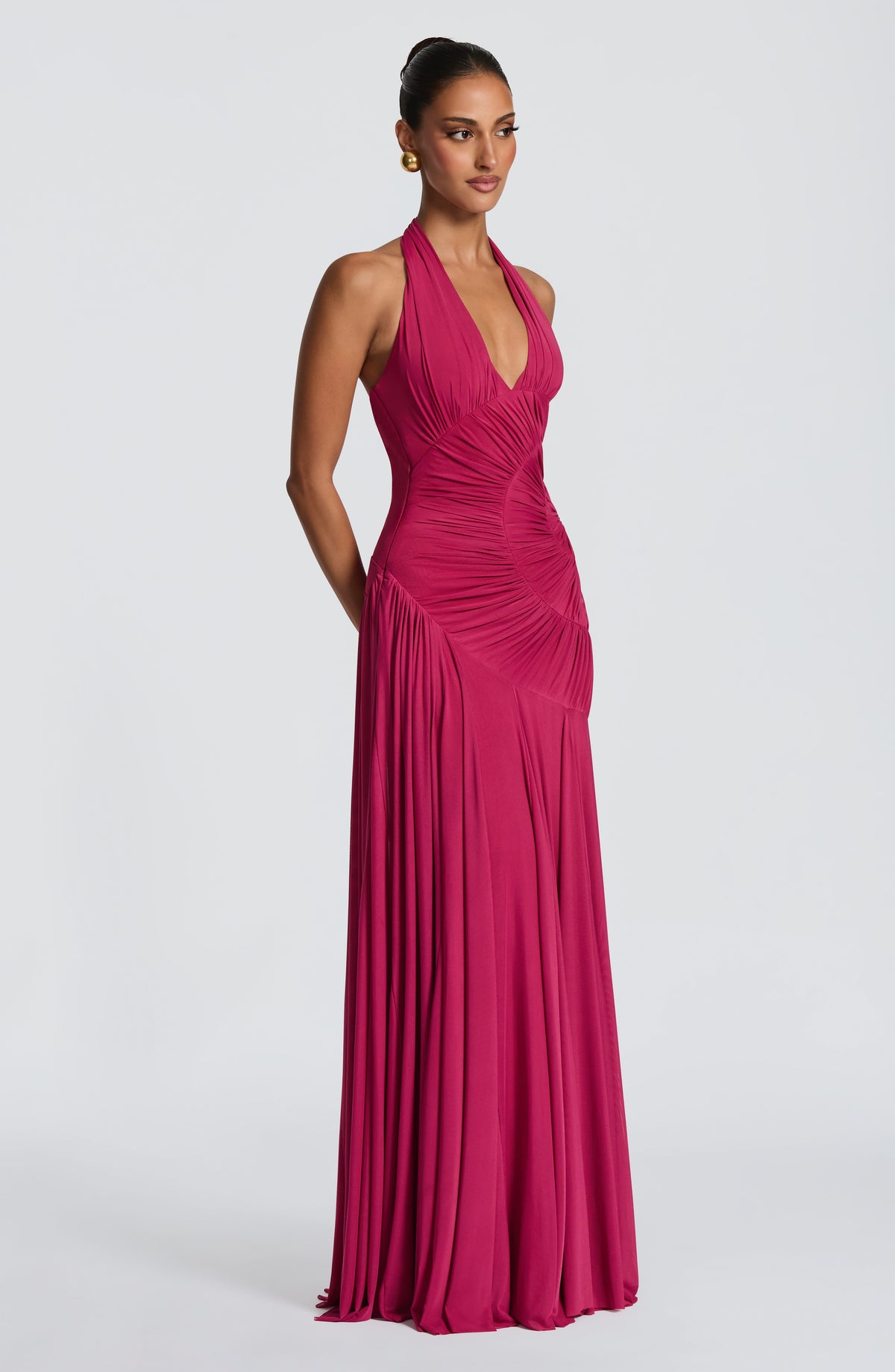 Vestido largo Cova - frambuesa