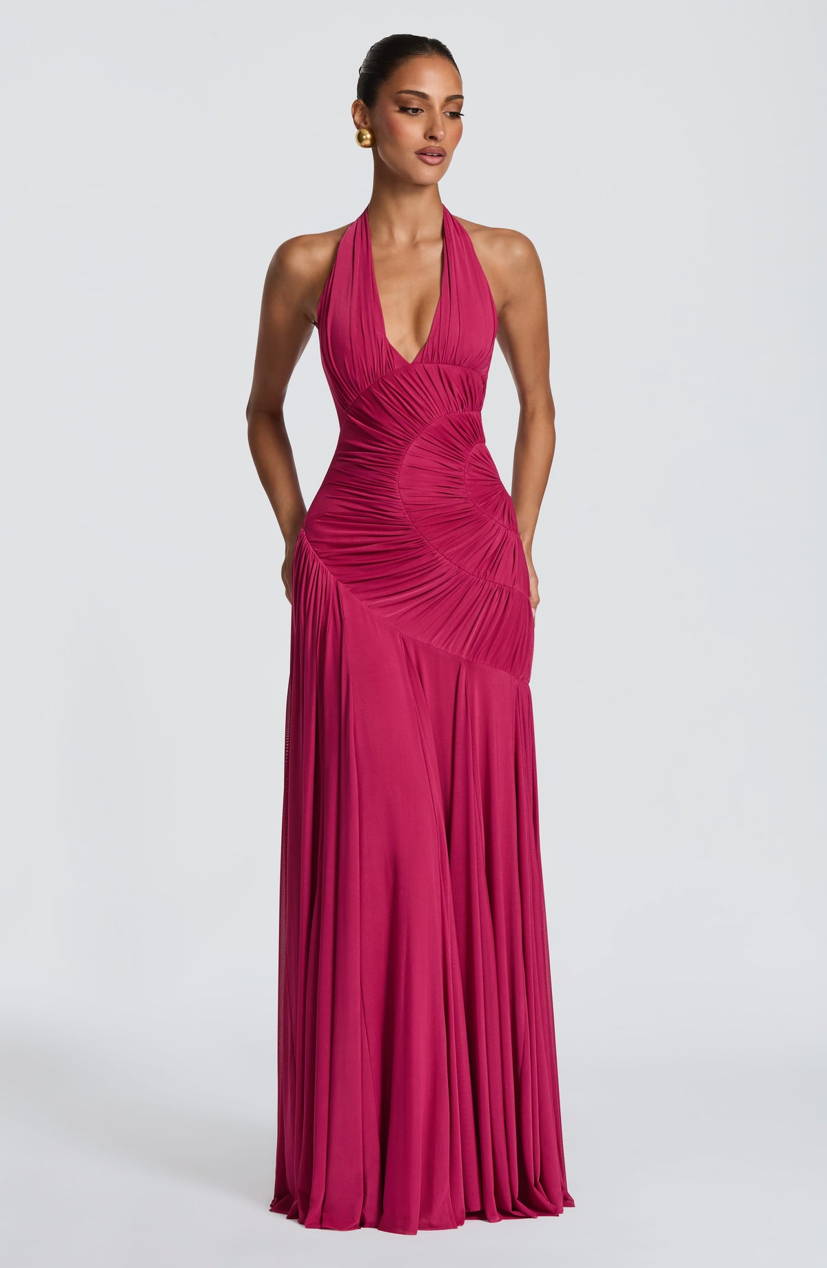 Vestido largo Cova - frambuesa
