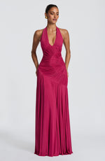 Vestido largo Cova - frambuesa