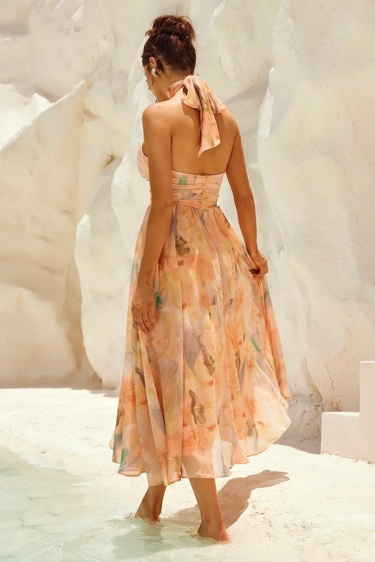 Esther™ | Vestido de Cuello Halter con Estampado en Acuarela