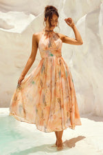Esther™ | Vestido de Cuello Halter con Estampado en Acuarela