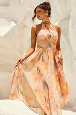 Esther™ | Vestido de Cuello Halter con Estampado en Acuarela