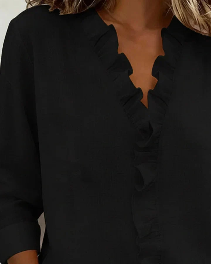 Maria · Blusa con Cuello de Volantes