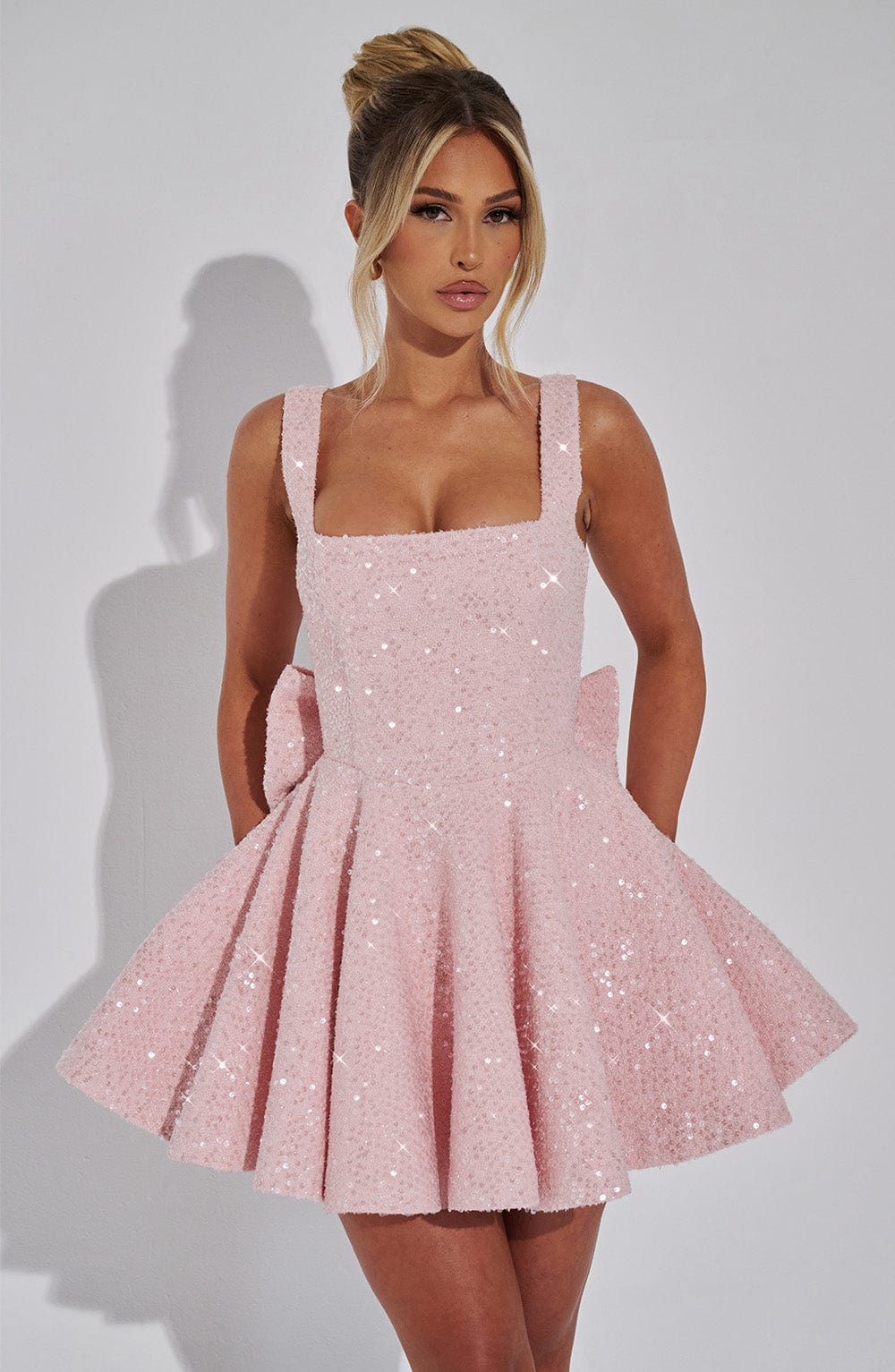 Vestido corto Dorothy - rosa empolvado