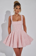 Vestido corto Dorothy - rosa empolvado