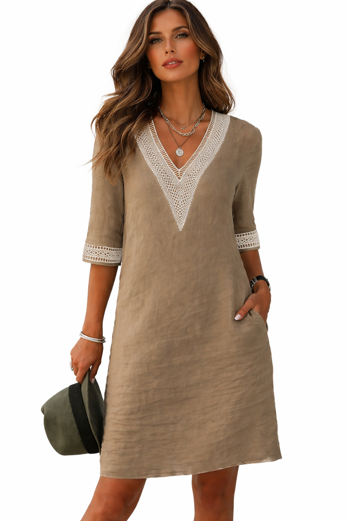 Camila - Vestido Casual de Algodón y Lino
