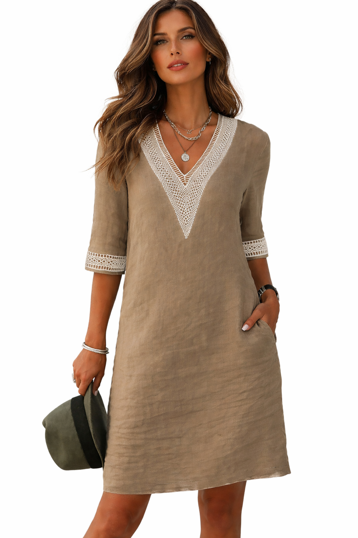 Camila - Vestido Casual de Algodón y Lino