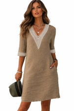 Camila - Vestido Casual de Algodón y Lino