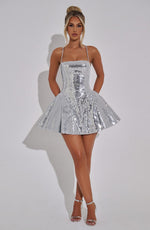 Vestido corto Electra - plateado